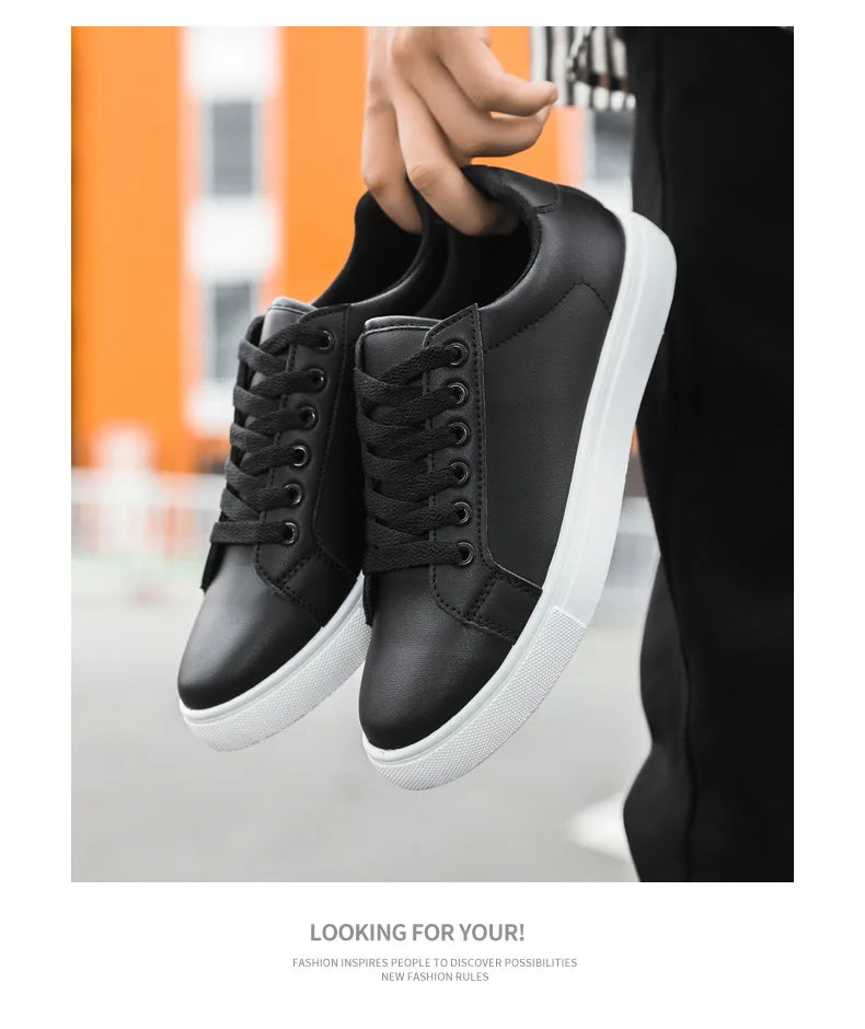 Men's Summer Korean Style Fashion Board Shoes Trendy All-match Casual Large Size Soft PU Mesh Solid Color PVC