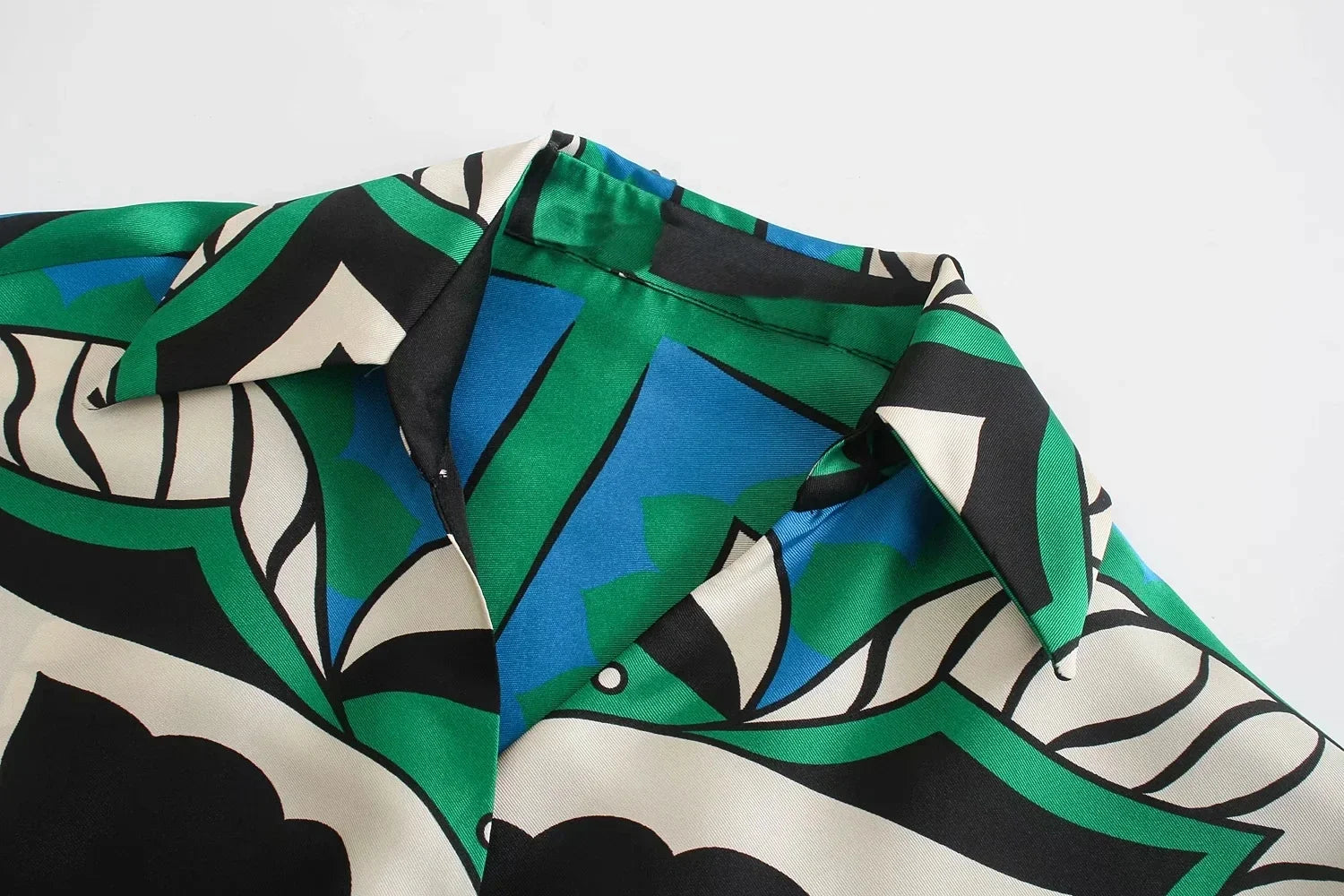 Foridol Oversized Green Print Boho Women Shorts Sets Shirts Shorts Pants Three Pieces Fashion Suits Matching Sets 2025 Summer