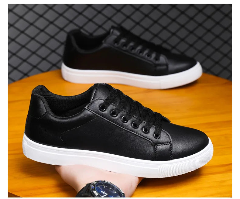 Men's Summer Korean Style Fashion Board Shoes Trendy All-match Casual Large Size Soft PU Mesh Solid Color PVC