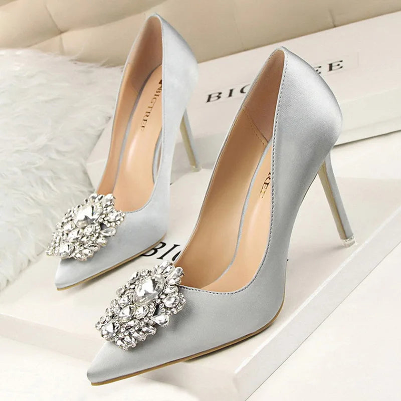 Rhinestone Women Pumps Stiletto Women Shoes Sexy High Heel