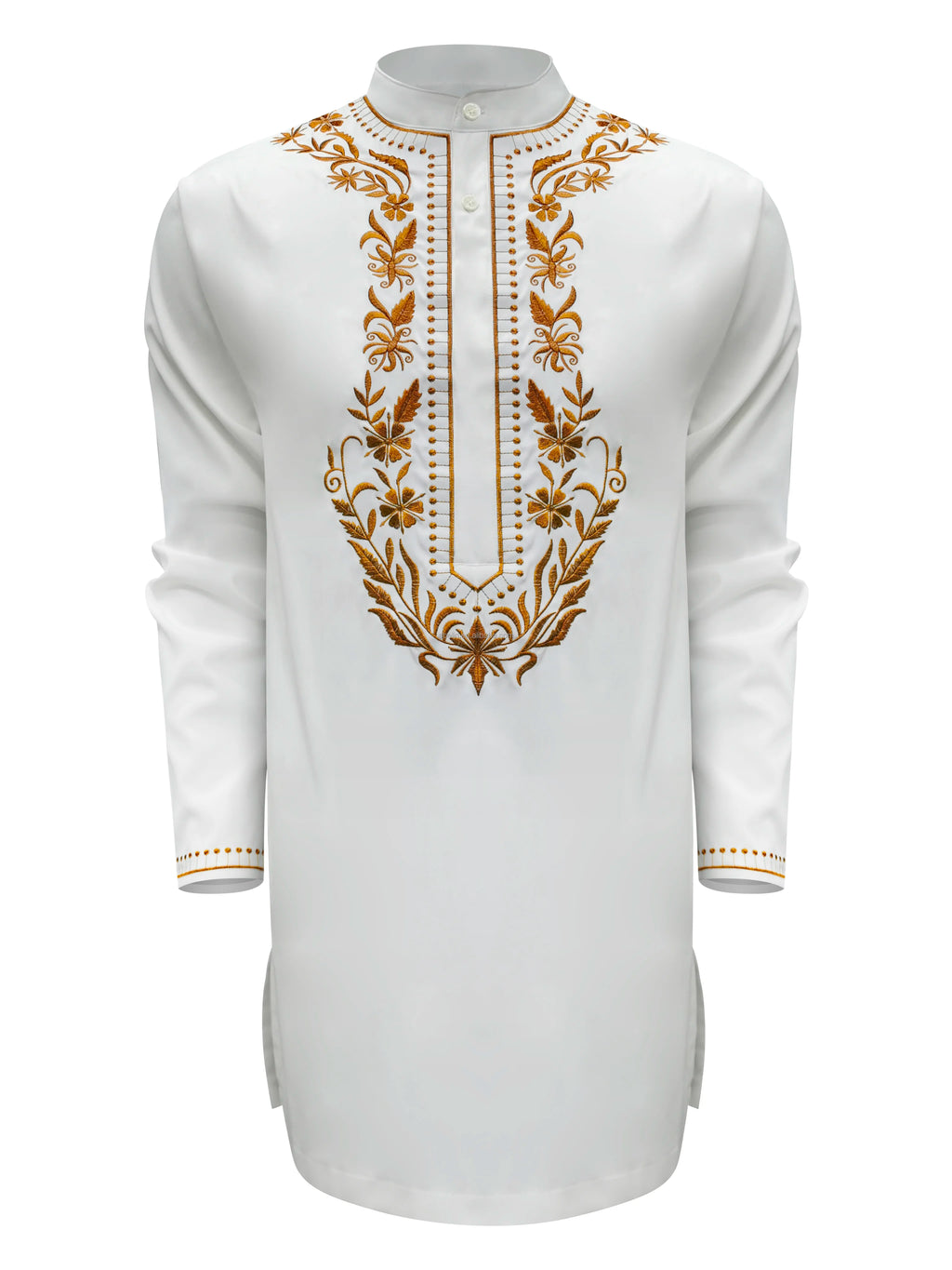 Men's Embroidery Set Two Pieces White Fashion Wedding Sets Formal Men Party Embroidery Sets Plus Size