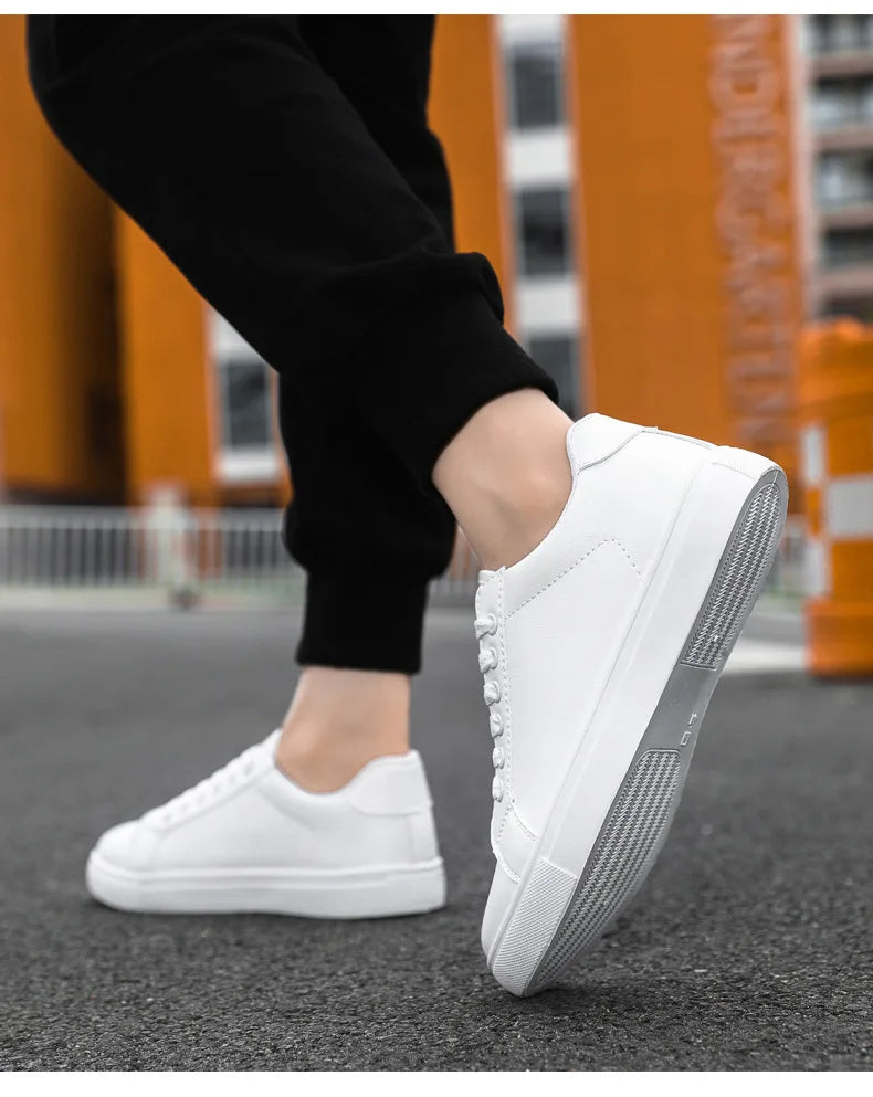 Men's Summer Korean Style Fashion Board Shoes Trendy All-match Casual Large Size Soft PU Mesh Solid Color PVC