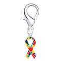 Autism Ribbon with Heart Hanging Charms