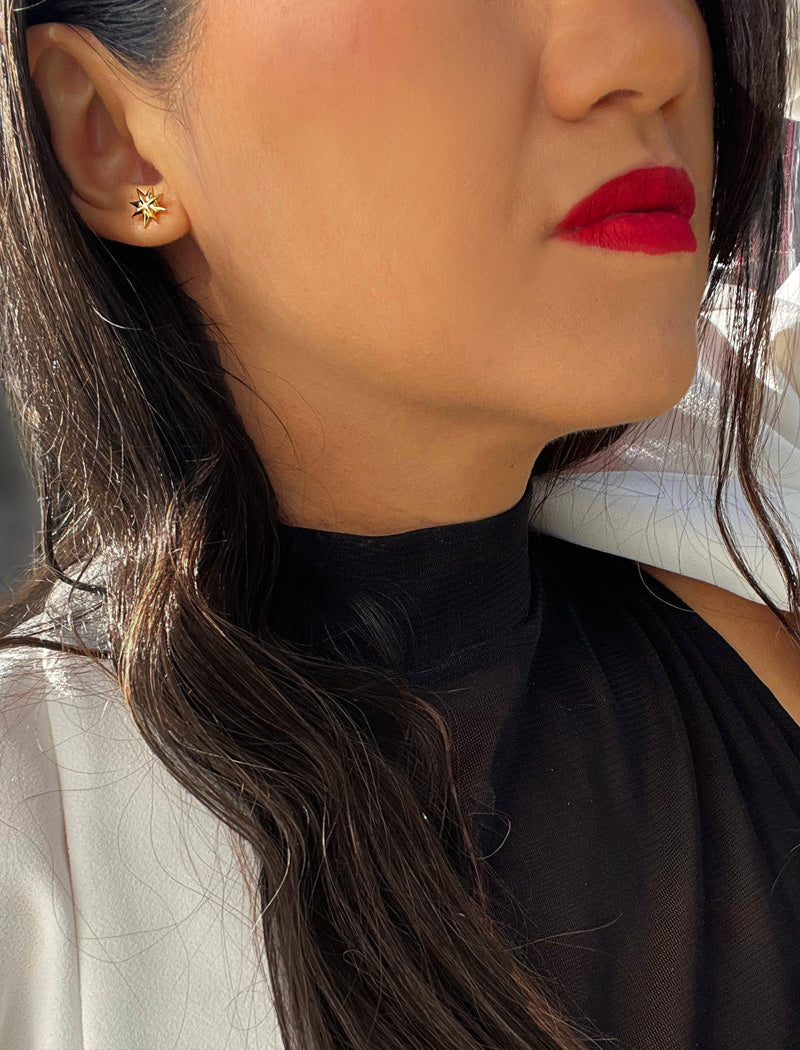 SPARKLE Star Stud Earrings | Sterling Silver