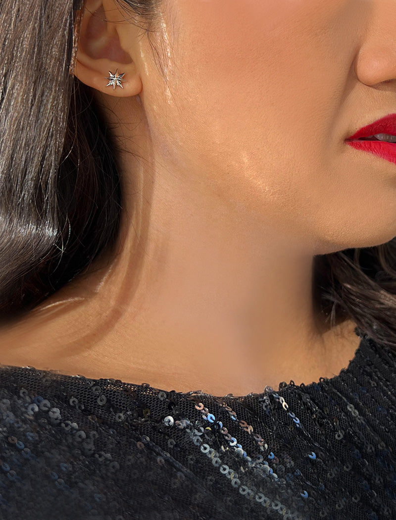 SPARKLE Star Earrings | Sterling Silver