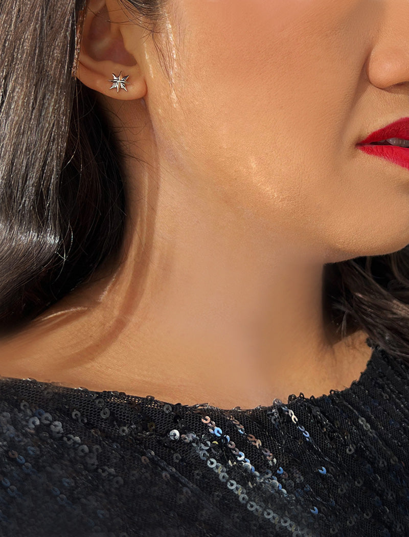 SPARKLE Star Stud Earrings | Sterling Silver