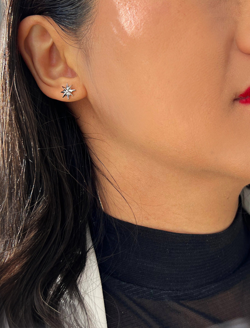 SPARKLE Star Earrings | Sterling Silver
