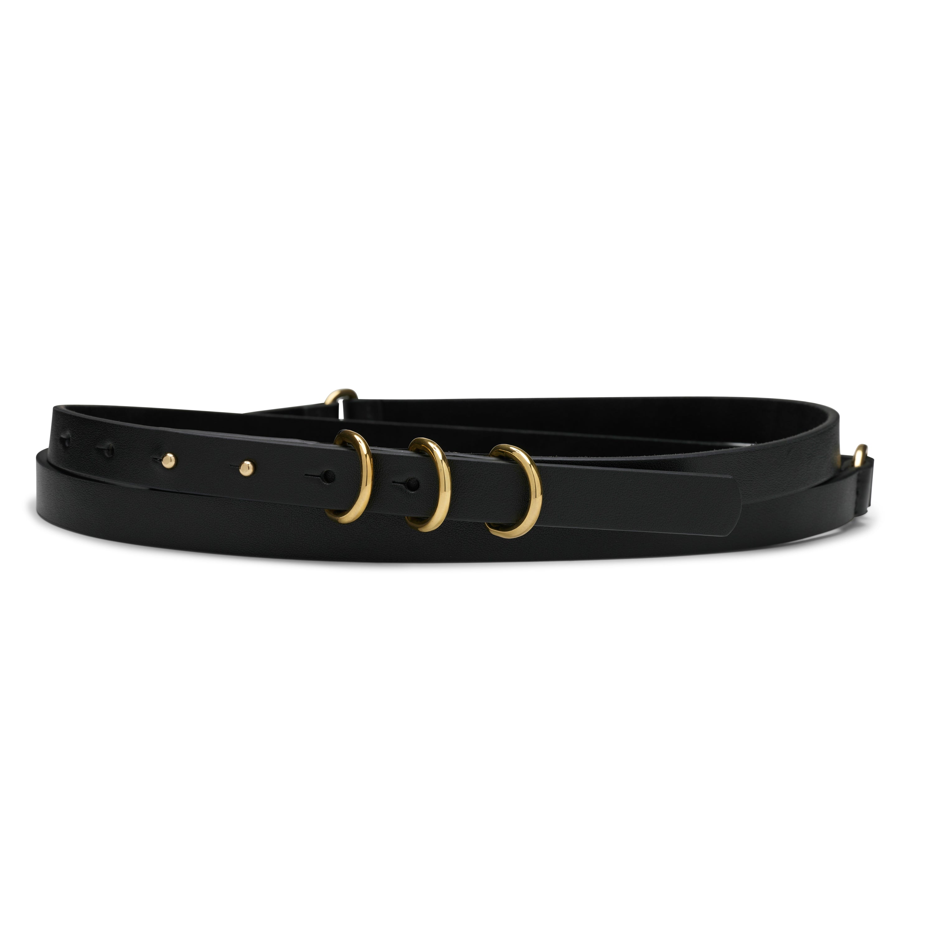 Huxley Waist Belt, Black with Gold