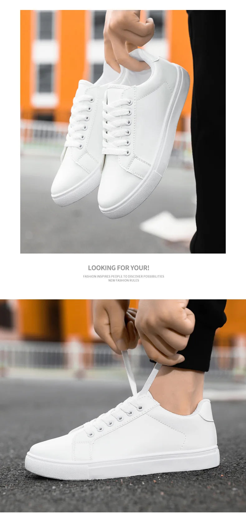 Men's Summer Korean Style Fashion Board Shoes Trendy All-match Casual Large Size Soft PU Mesh Solid Color PVC