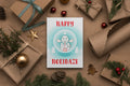 Happy Holidaze Zen Lion Smoking Bong Merry Christmas Greeting Cards (1, 10, 30, and 50pcs)
