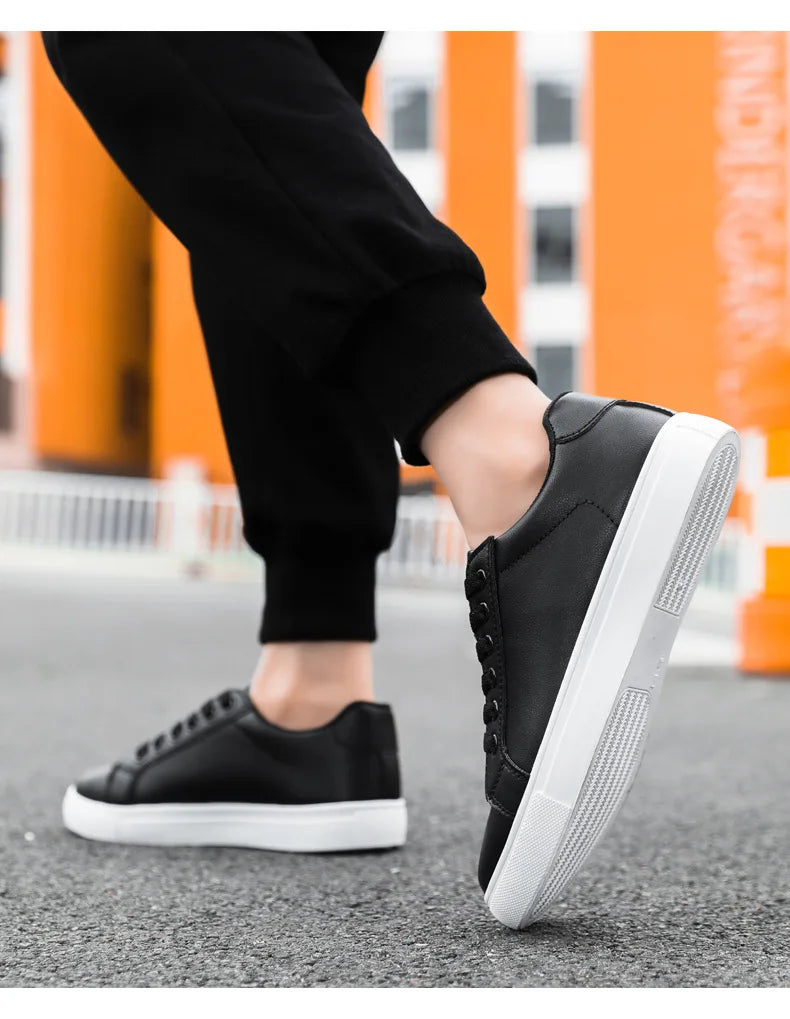 Men's Summer Korean Style Fashion Board Shoes Trendy All-match Casual Large Size Soft PU Mesh Solid Color PVC