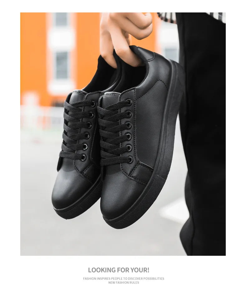 Men's Summer Korean Style Fashion Board Shoes Trendy All-match Casual Large Size Soft PU Mesh Solid Color PVC