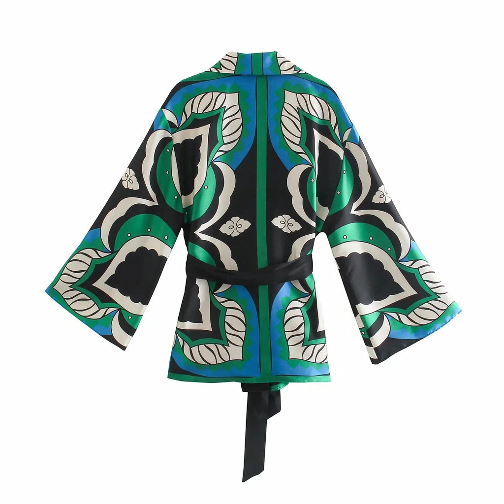 Foridol Oversized Green Print Boho Women Shorts Sets Shirts Shorts Pants Three Pieces Fashion Suits Matching Sets 2025 Summer