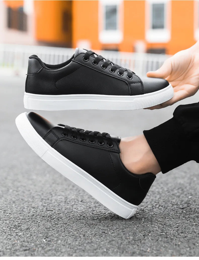 Men's Summer Korean Style Fashion Board Shoes Trendy All-match Casual Large Size Soft PU Mesh Solid Color PVC