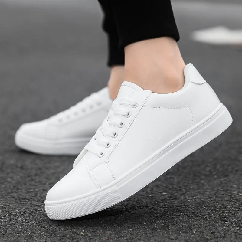 Men's Summer Korean Style Fashion Board Shoes Trendy All-match Casual Large Size Soft PU Mesh Solid Color PVC