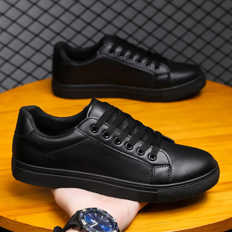 Men's Summer Korean Style Fashion Board Shoes Trendy All-match Casual Large Size Soft PU Mesh Solid Color PVC