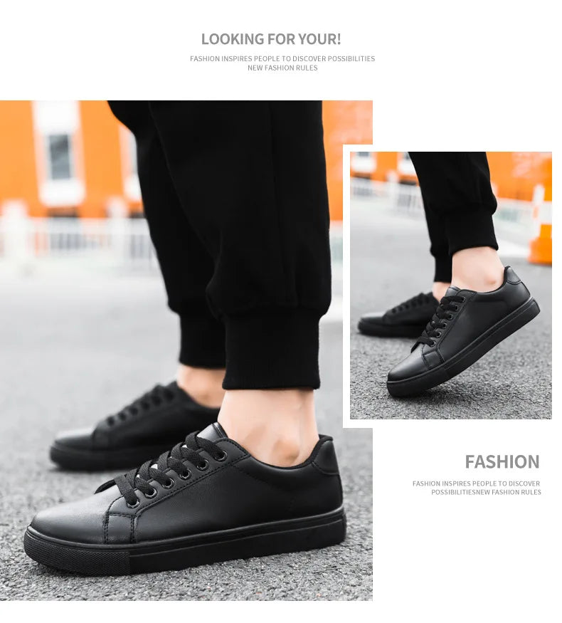 Men's Summer Korean Style Fashion Board Shoes Trendy All-match Casual Large Size Soft PU Mesh Solid Color PVC