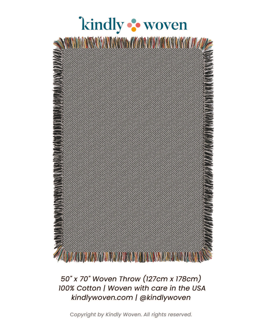 Henry — Stone Colorway - Reversible Woven Blanket with Fringe