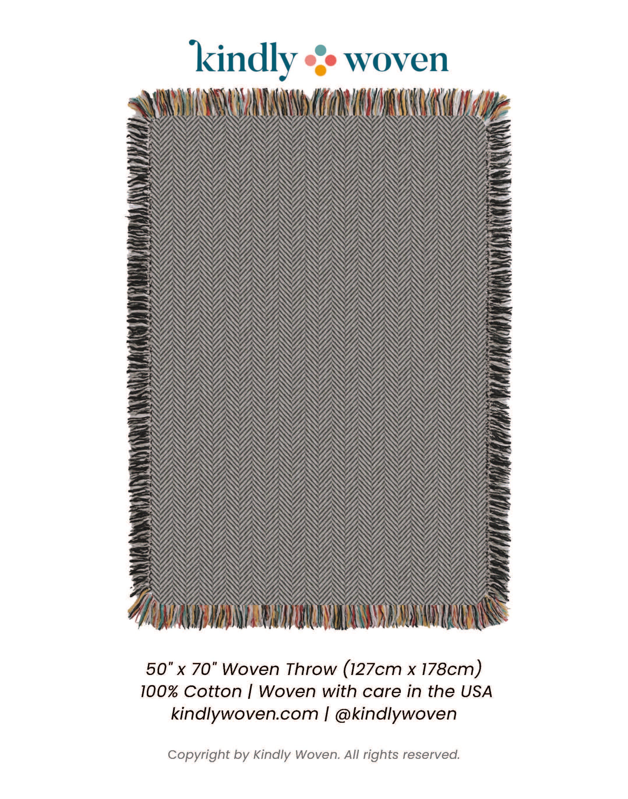 Henry — Stone Colorway - Reversible Woven Blanket with Fringe