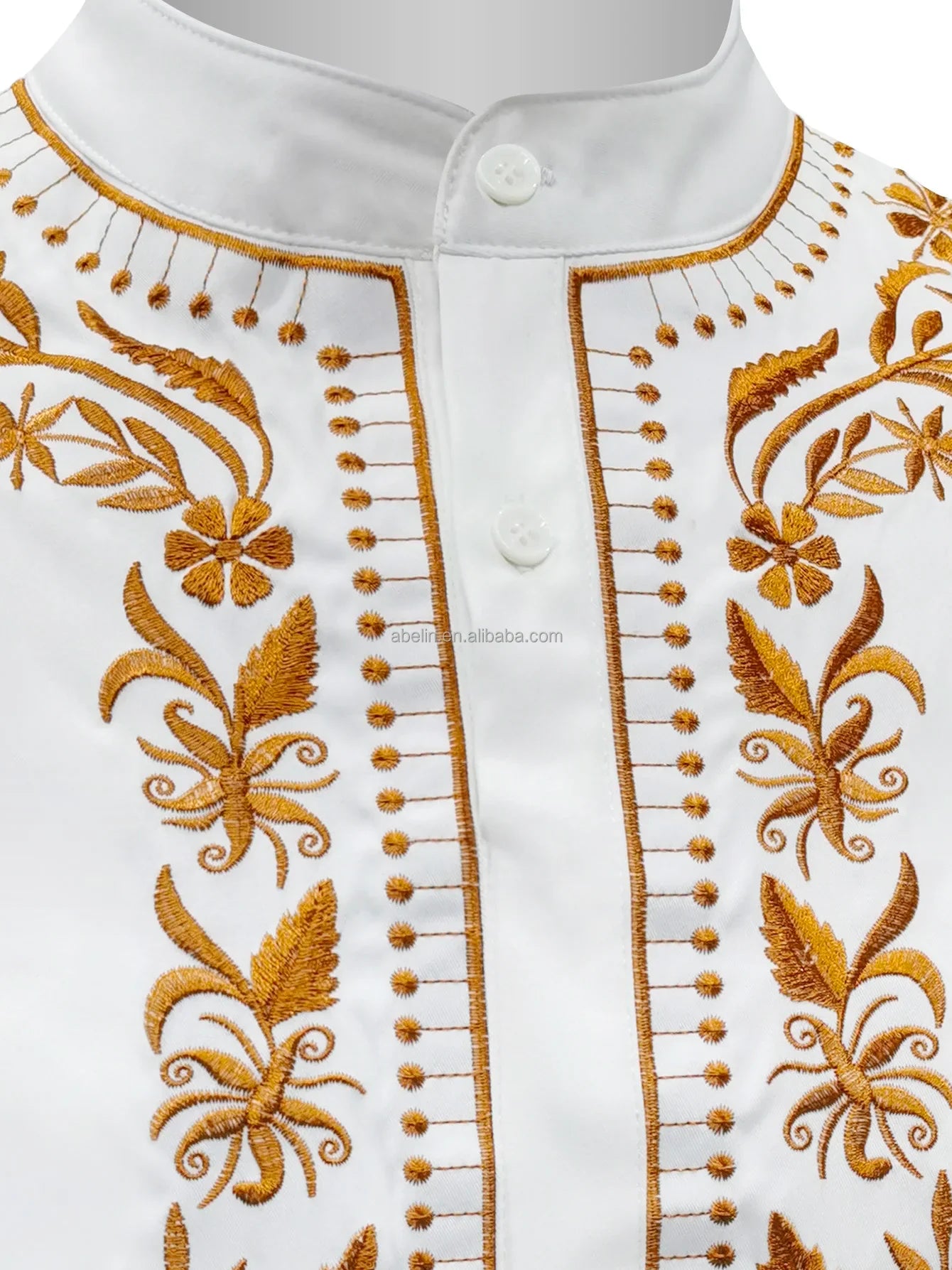 Men's Embroidery Set Two Pieces White Fashion Wedding Sets Formal Men Party Embroidery Sets Plus Size