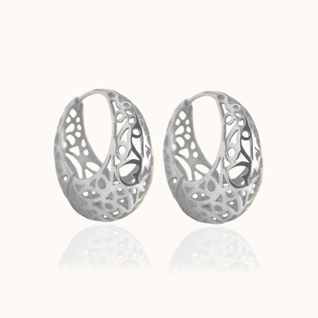 Hollow Carved Chunky Hoops