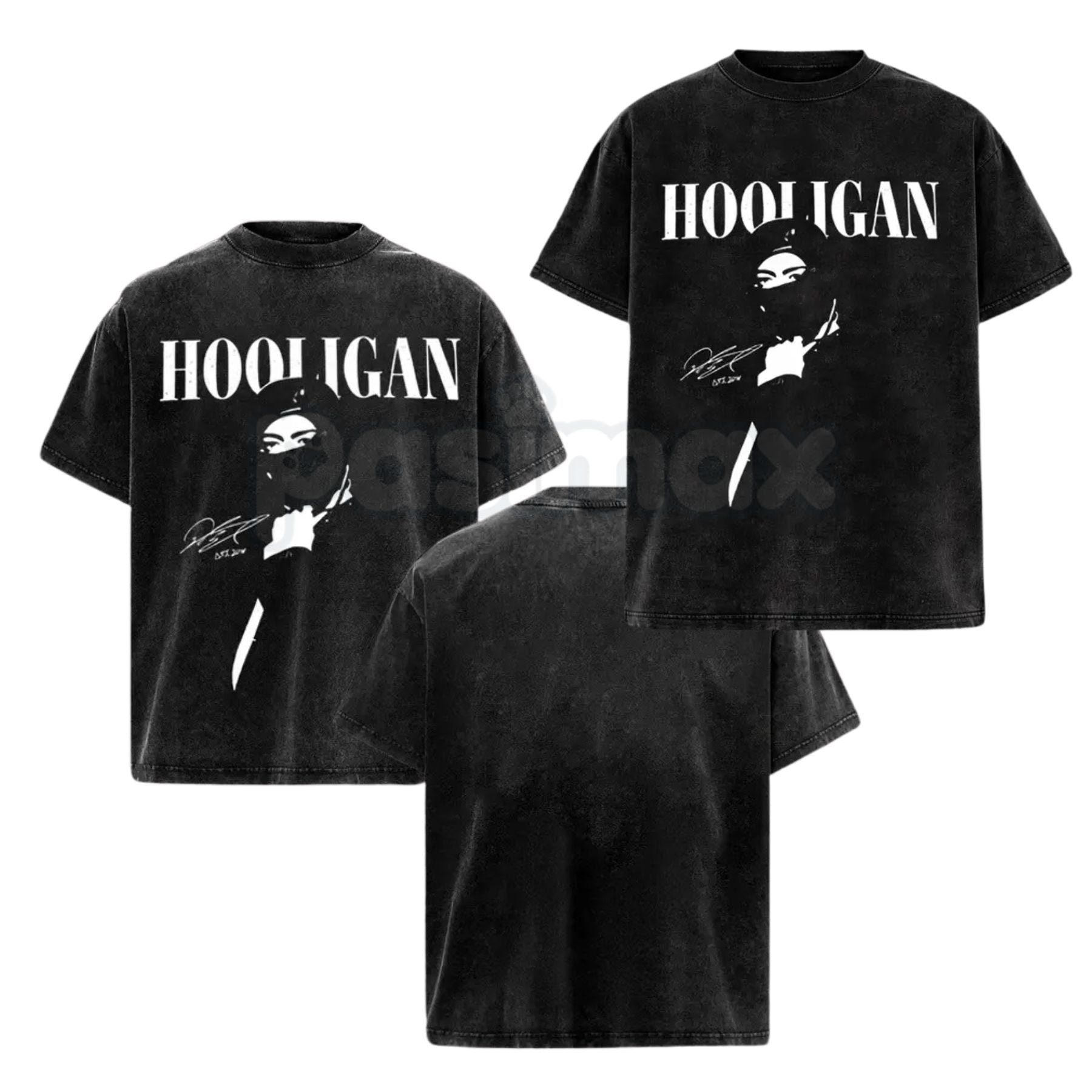 Hooligan Vintage Washed T-Shirt – Retro Distressed Graphic Tee, Lightweight Cotton Underground Streetwear Top