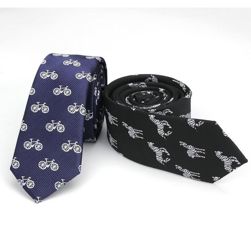 Horse-Bicycle Collection Skinny Ties - 2 Colors & Styles