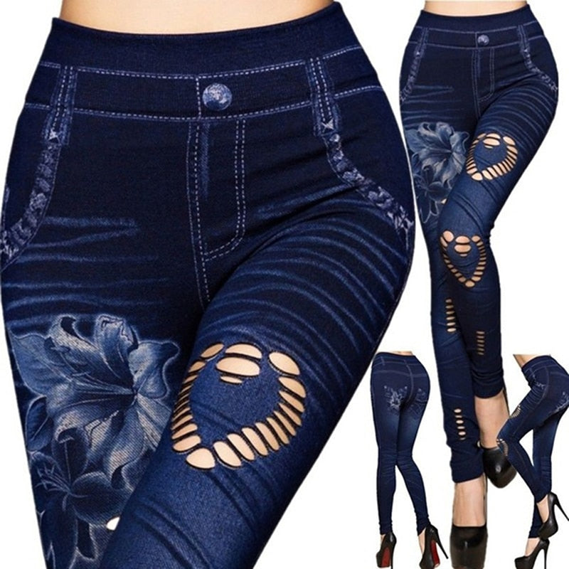 Hot Sexy Women Jean Skinny Jeggings Pants high waist leggings female
