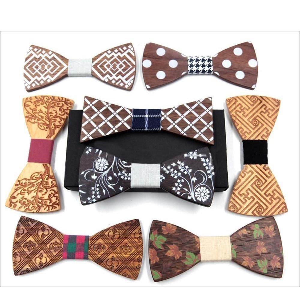 Husky Collection Wooden Bow Ties - 9 Colors & Styles