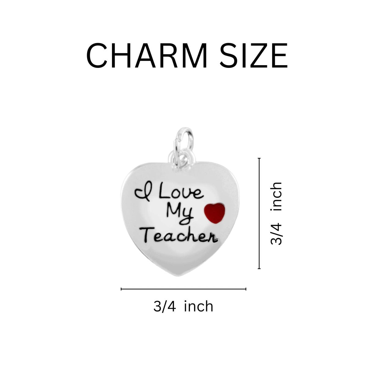 I Love My Teacher Heart Necklaces