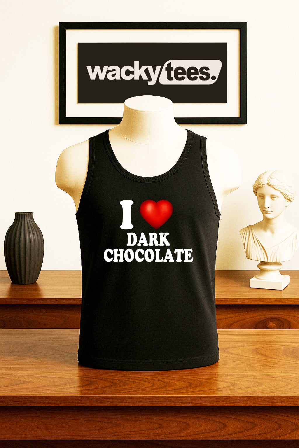 I Love Dark Chocolate I Heart Funny Adult Humor Graphic Tee Shirt