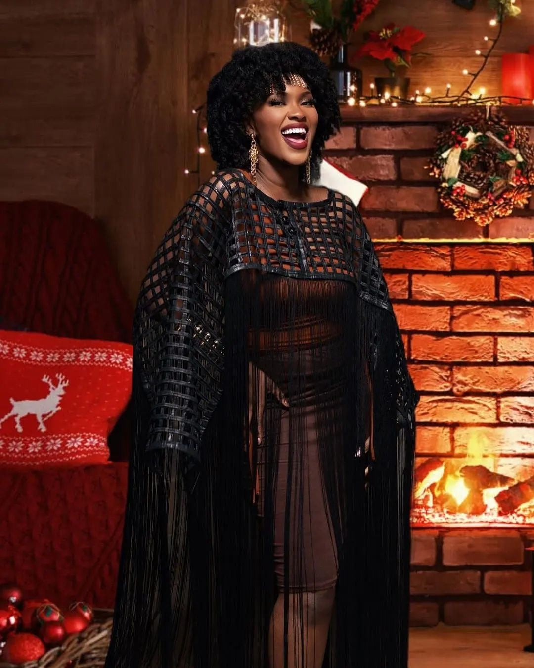 Makeda, Queen of Sheba Royal Fringe Cape/Cover-up