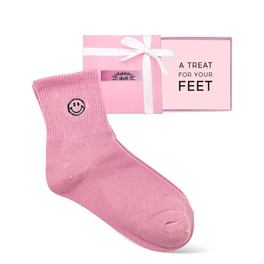 Smiley Face Socks (Pink/Mauve)