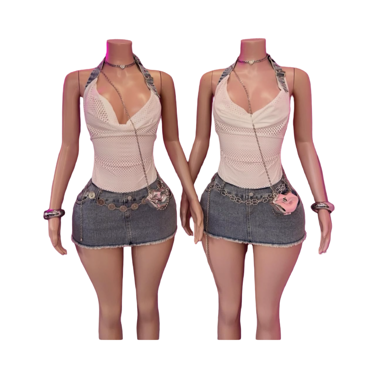#8 denim net dress