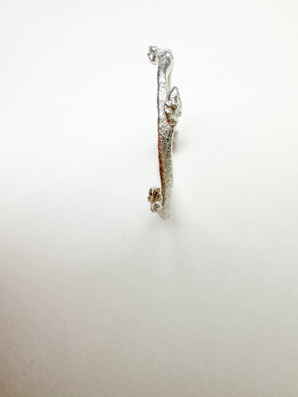 Budding twig ring Size 8, stackable rings, Maine forest botanical jewelry, recycled sterling silver, hand carved