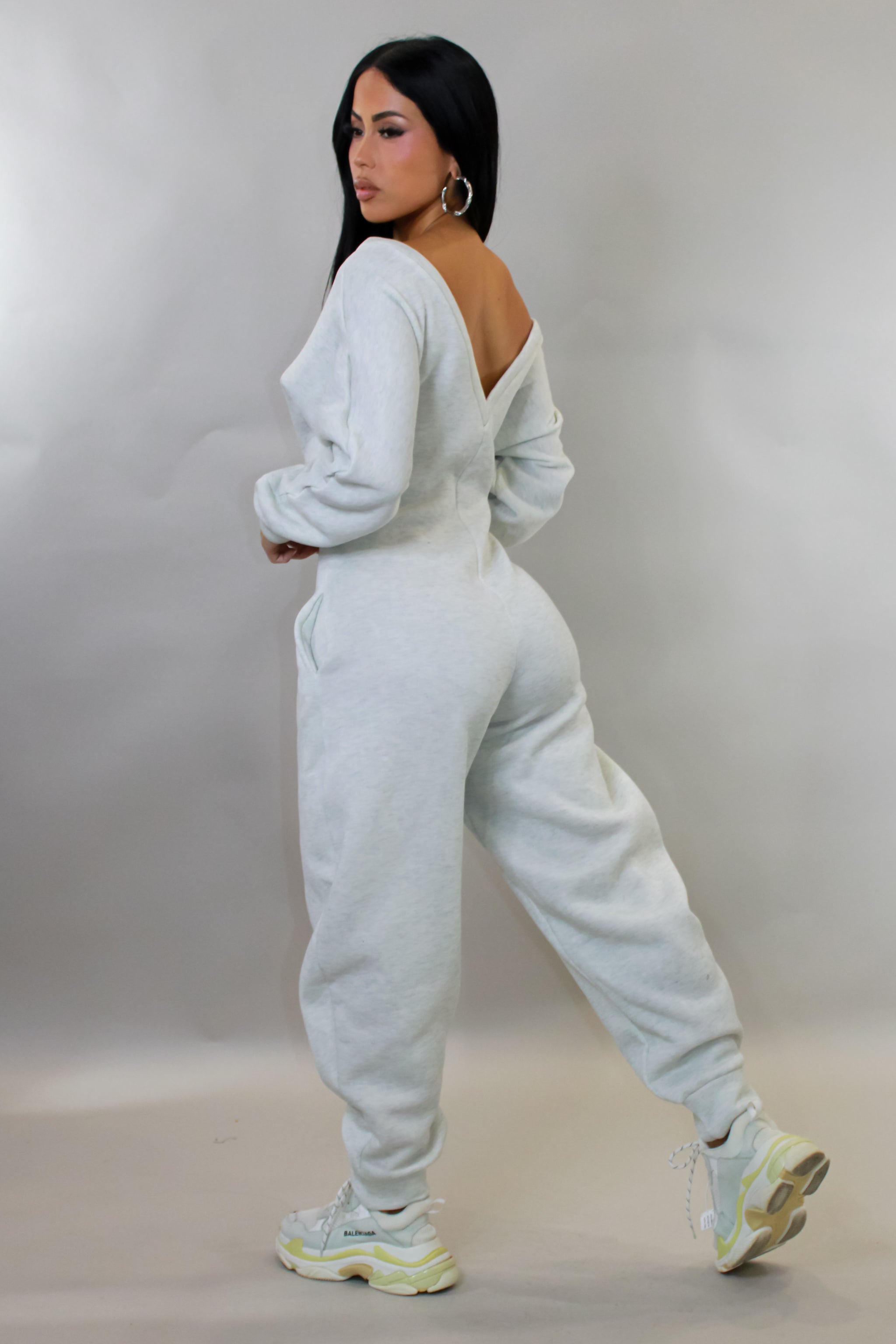 My Comfort Zone Lounge Jumpsuit- Grey