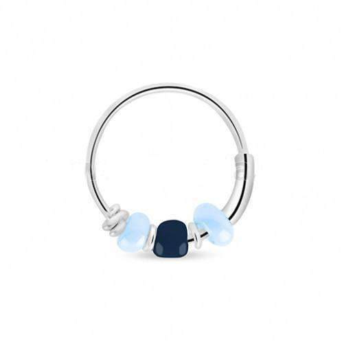 Sterling Silver Hoop With Beads