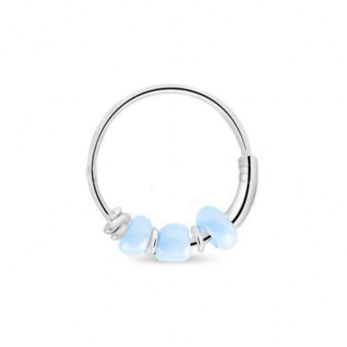 Sterling Silver Hoop With Beads
