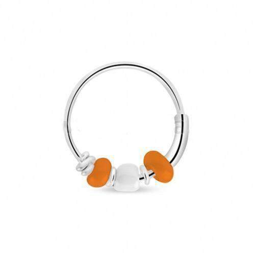 Sterling Silver Hoop With Beads