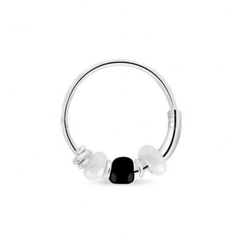 Sterling Silver Hoop With Beads