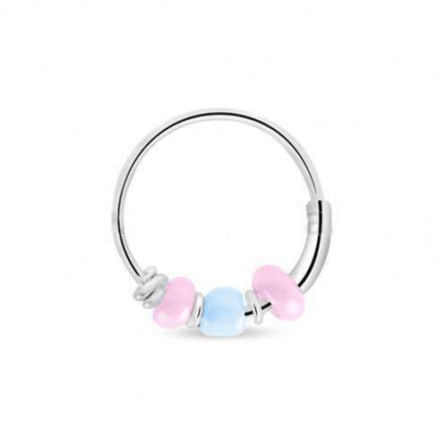 Sterling Silver Hoop With Beads