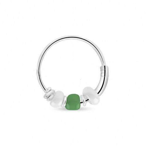 Sterling Silver Hoop With Beads