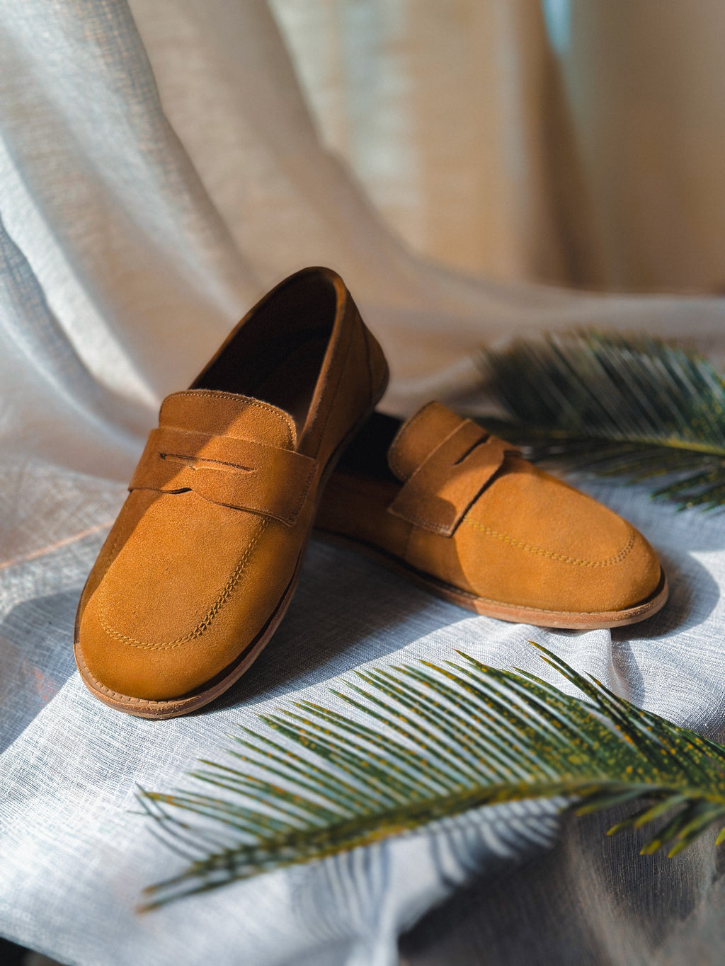 Women's Suede Leather Penny Loafers Zero Drop Wide Toe Box