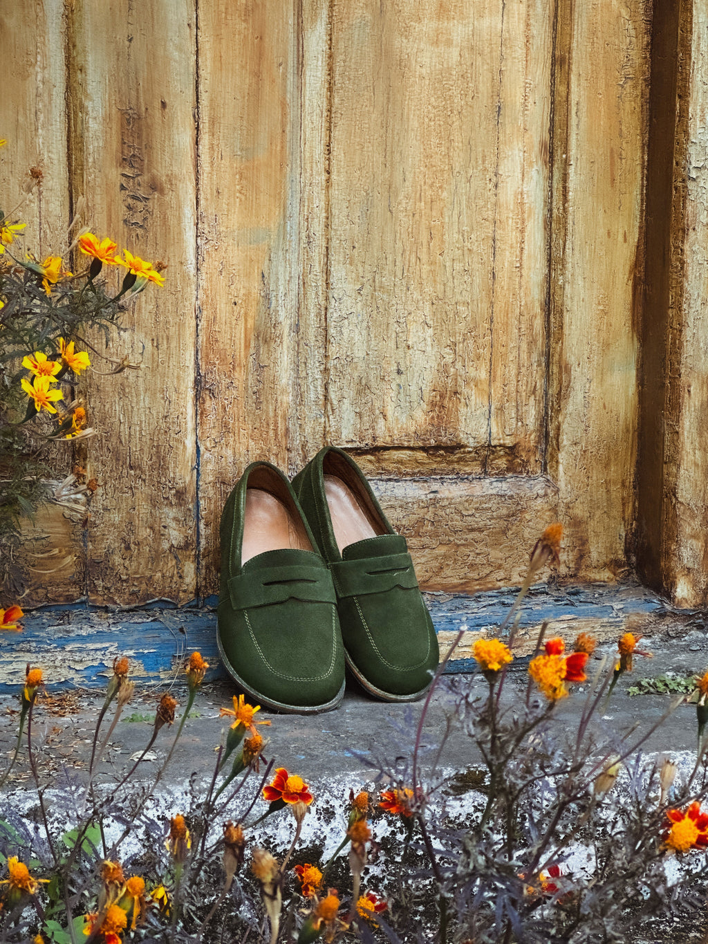 Women's Suede Leather Penny Loafers Zero Drop Wide Toe Box