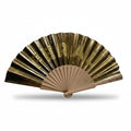 Gold Holographic Feral Hand Fan