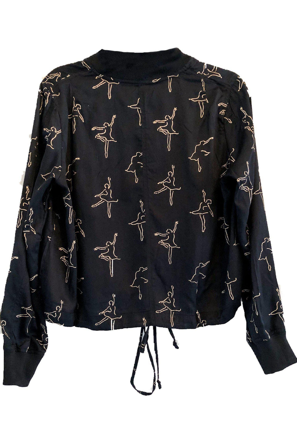 Dancing Ballerina Bomber in Black + Gold