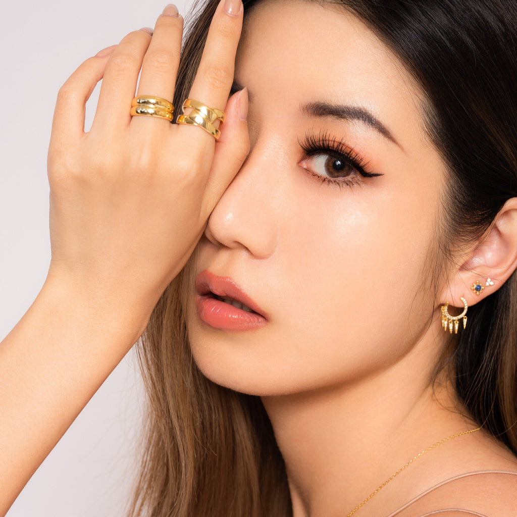 CZ Spike Tassel Stud Earrings