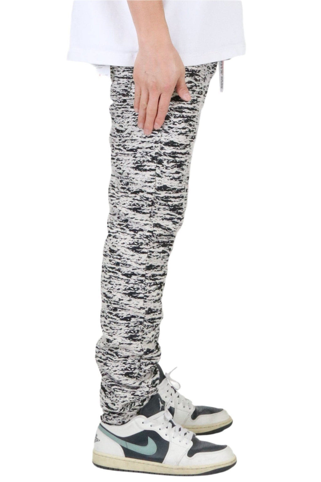 KIRK Men's premium jacquard pattern slim fit denim pant