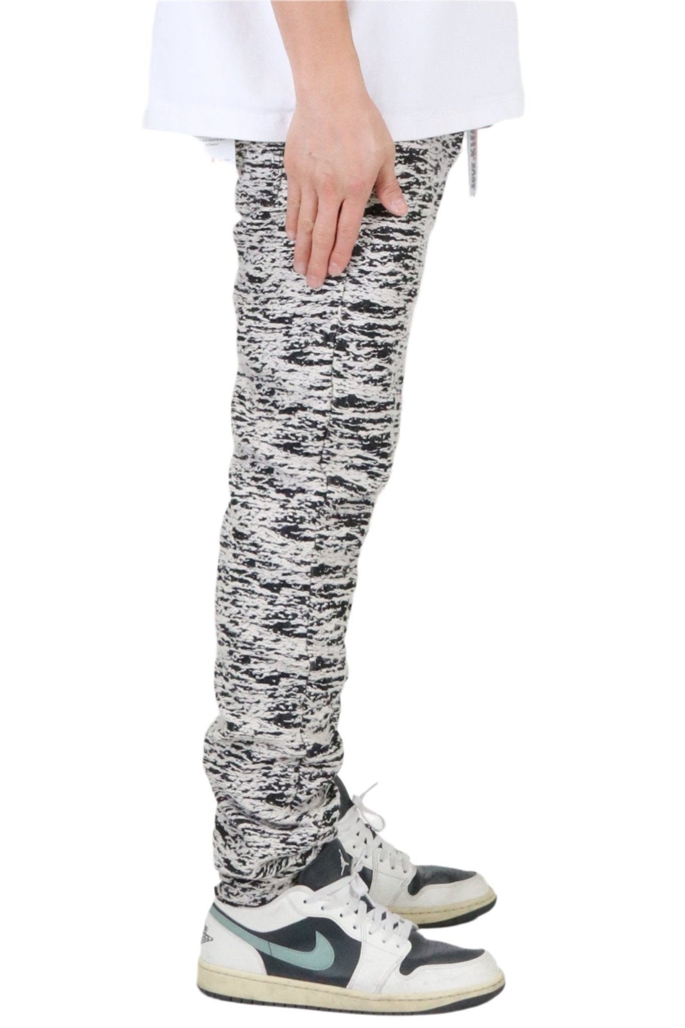 KIRK Men's premium jacquard pattern slim fit denim pant