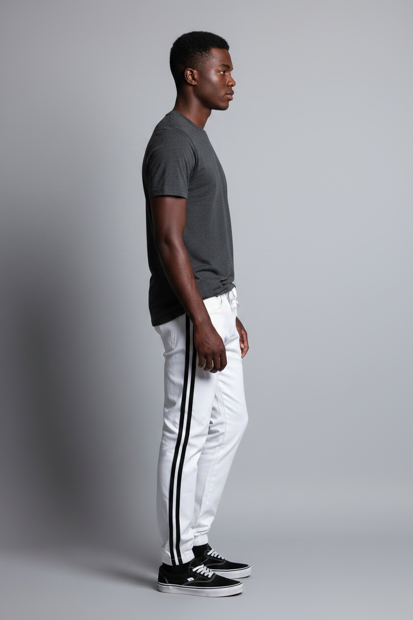 White Striped Joggers